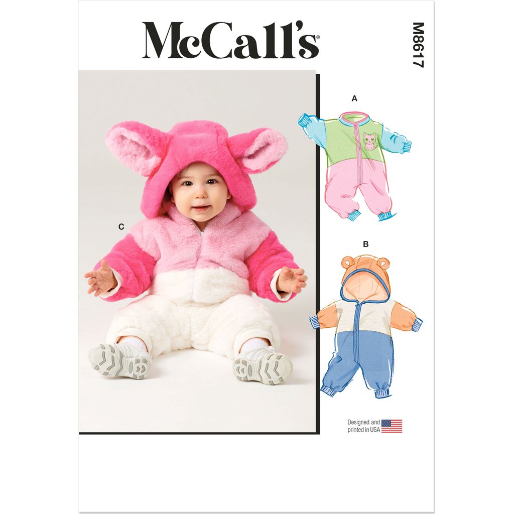 McCall's Pattern M8617 Babies Jumpsuits 8617 Image 1 From Patternsandplains.com
