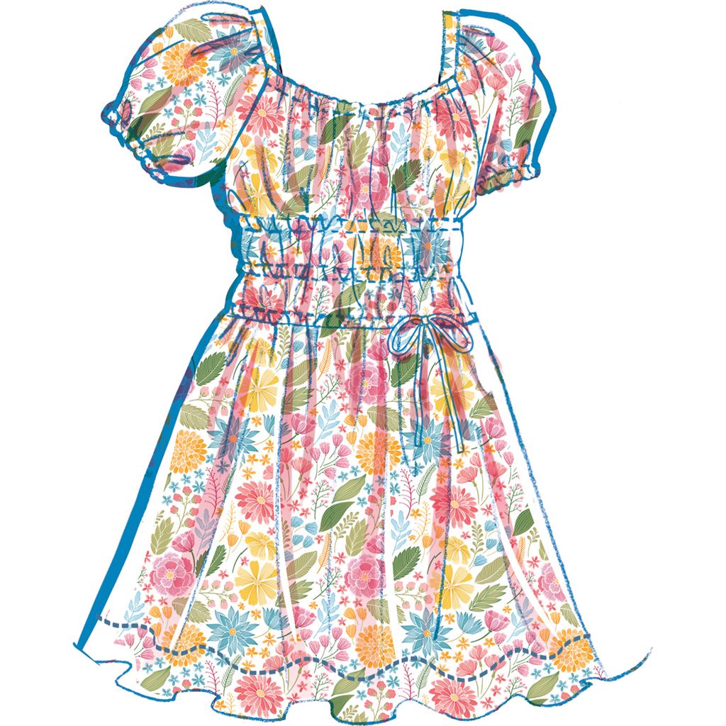 McCall's Pattern M8619 Girls Ruched Dress Top and Skirt 8619 Image 3 From Patternsandplains.com