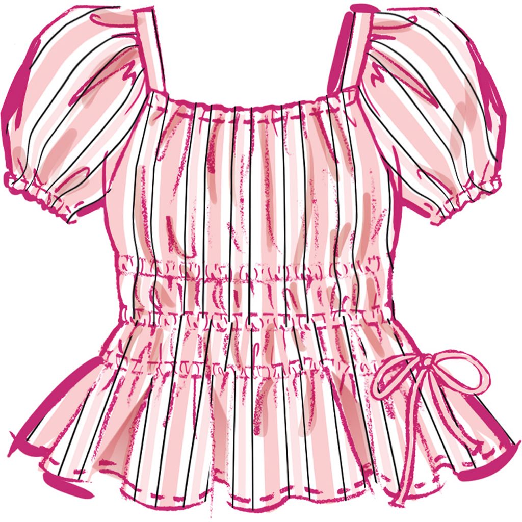 McCall's Pattern M8619 Girls Ruched Dress Top and Skirt 8619 Image 4 From Patternsandplains.com