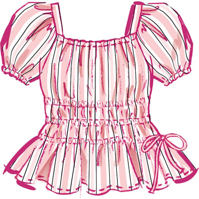 McCall's Pattern M8619 Girls Ruched Dress Top and Skirt 8619 Image 4 From Patternsandplains.com