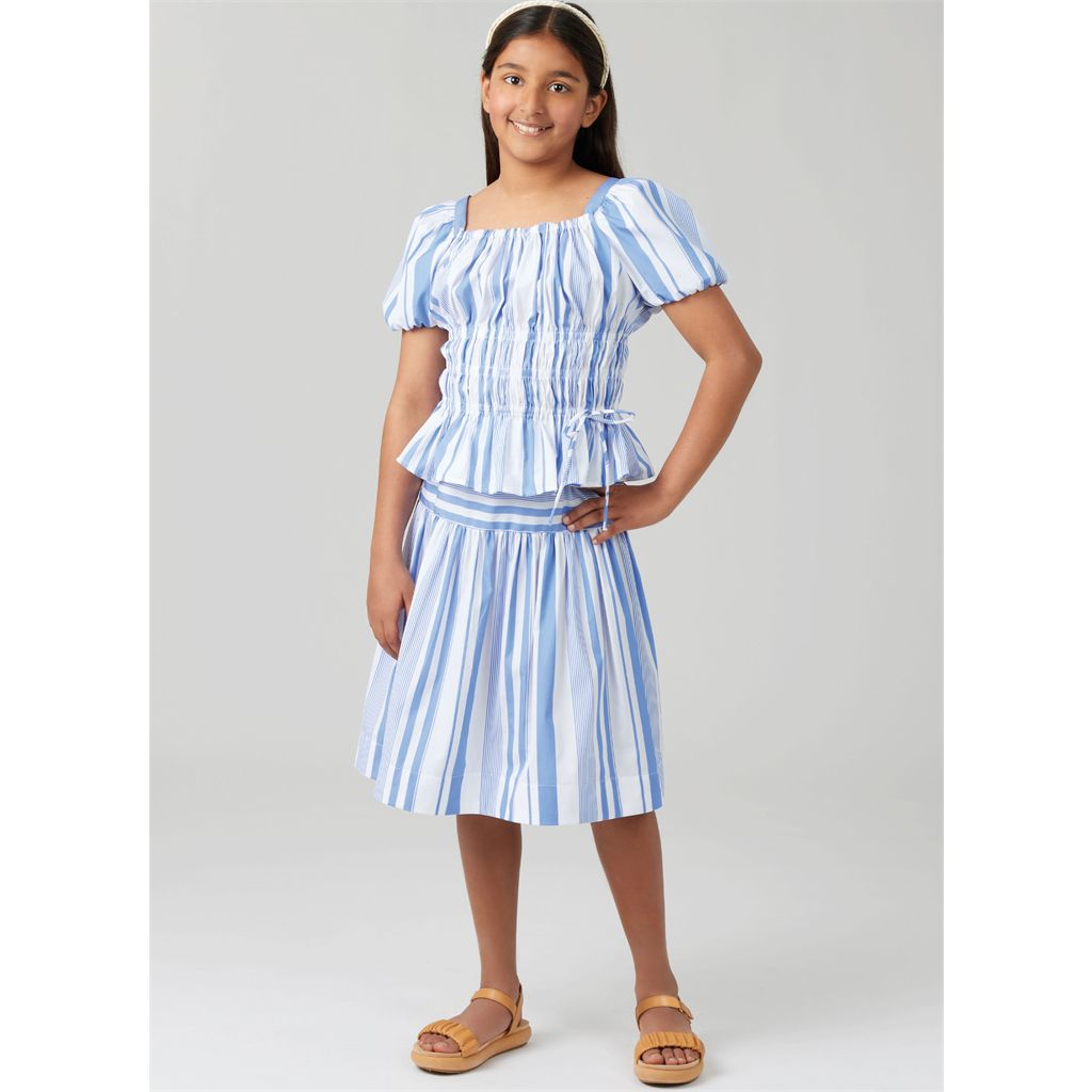 McCall's Pattern M8619 Girls Ruched Dress Top and Skirt 8619 Image 6 From Patternsandplains.com