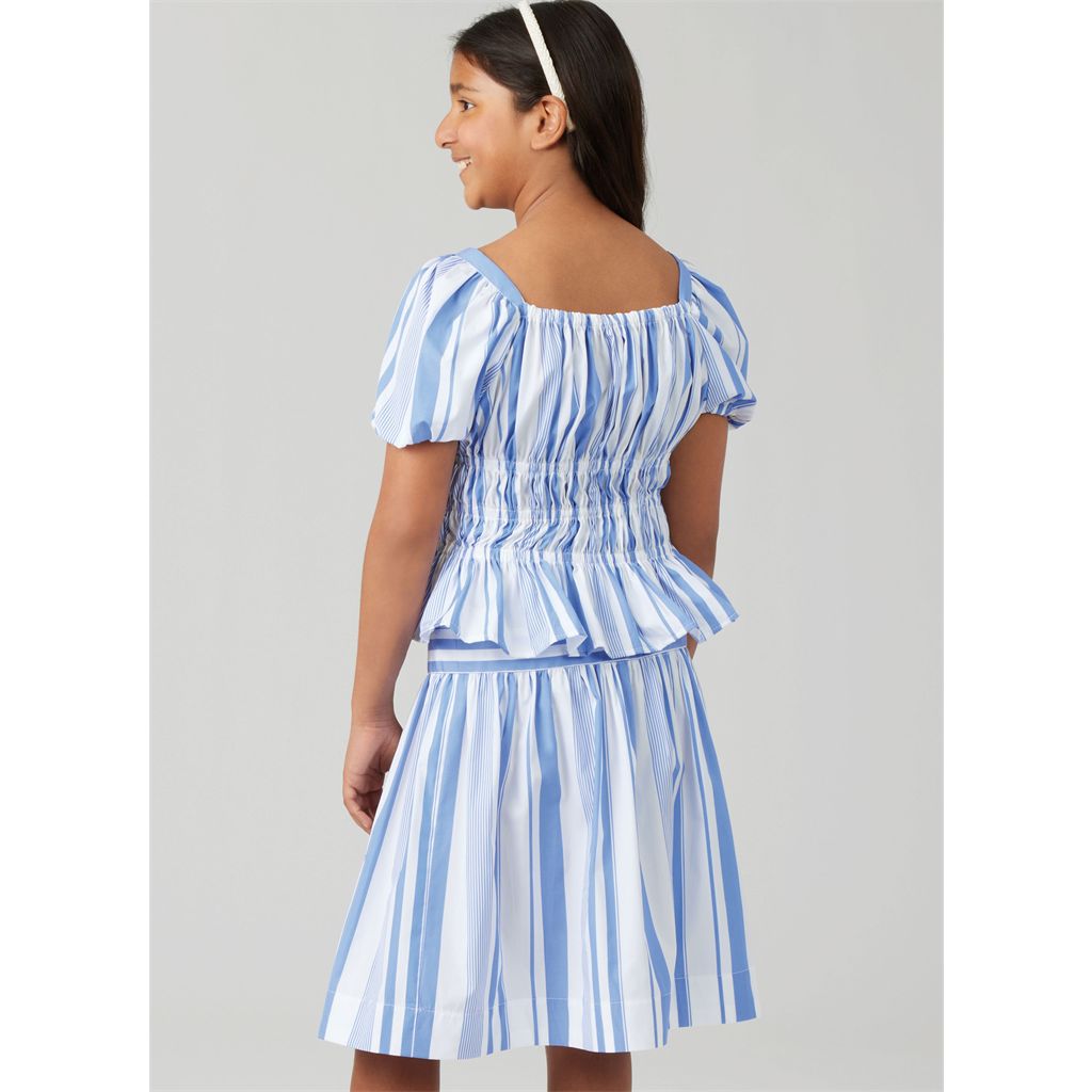 McCall's Pattern M8619 Girls Ruched Dress Top and Skirt 8619 Image 7 From Patternsandplains.com