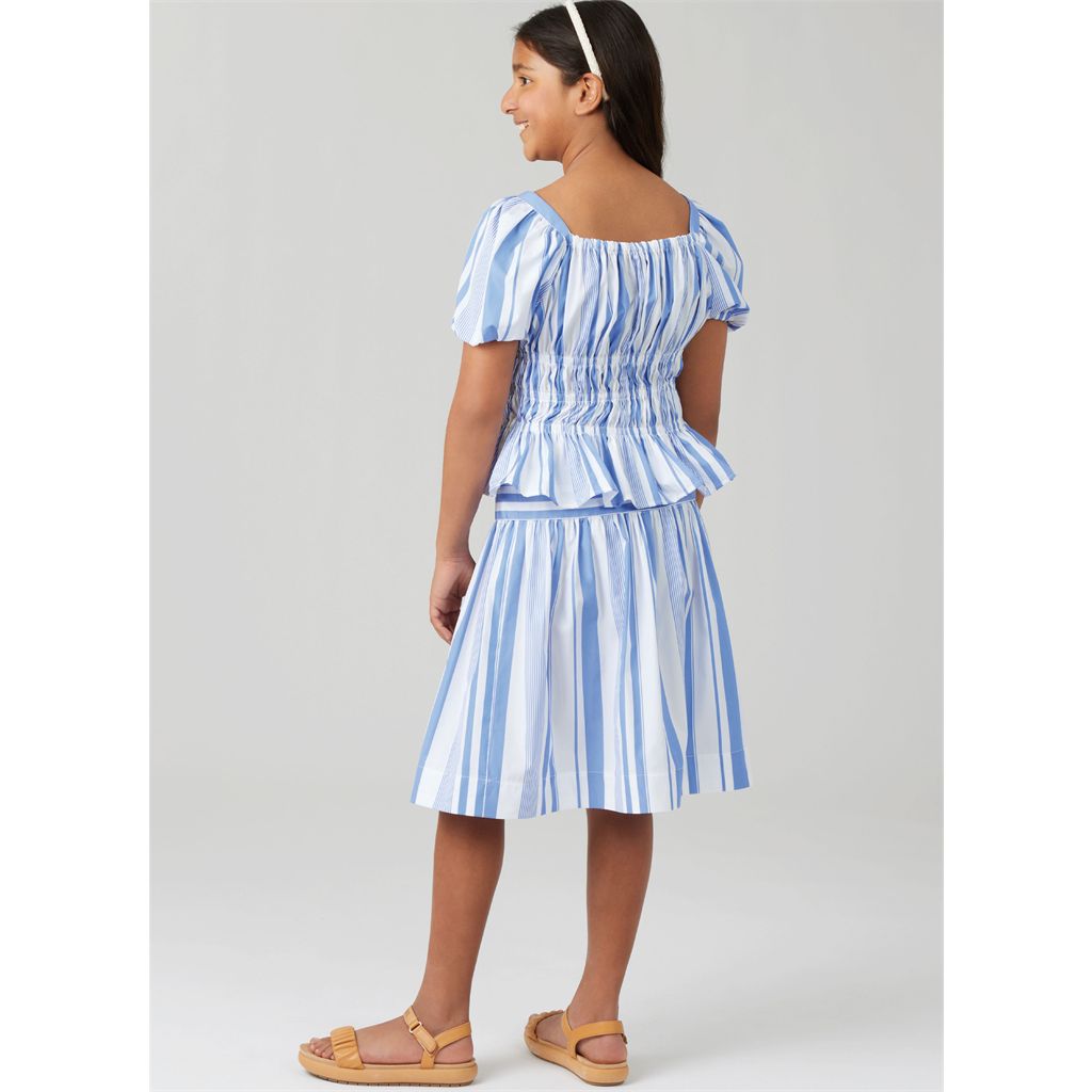 McCall's Pattern M8619 Girls Ruched Dress Top and Skirt 8619 Image 8 From Patternsandplains.com