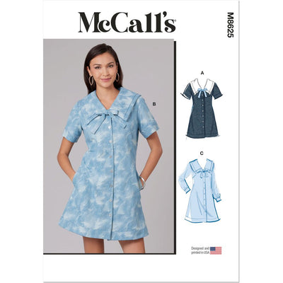McCall's Pattern M8625 Misses Dress with Sleeve Variations 8625 Image 1 From Patternsandplains.com