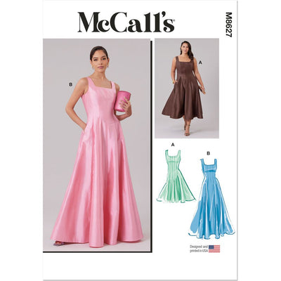 McCall's Pattern M8627 Misses and Womens Special Occasion Dress in Two Lengths 8627 Image 1 From Patternsandplains.com