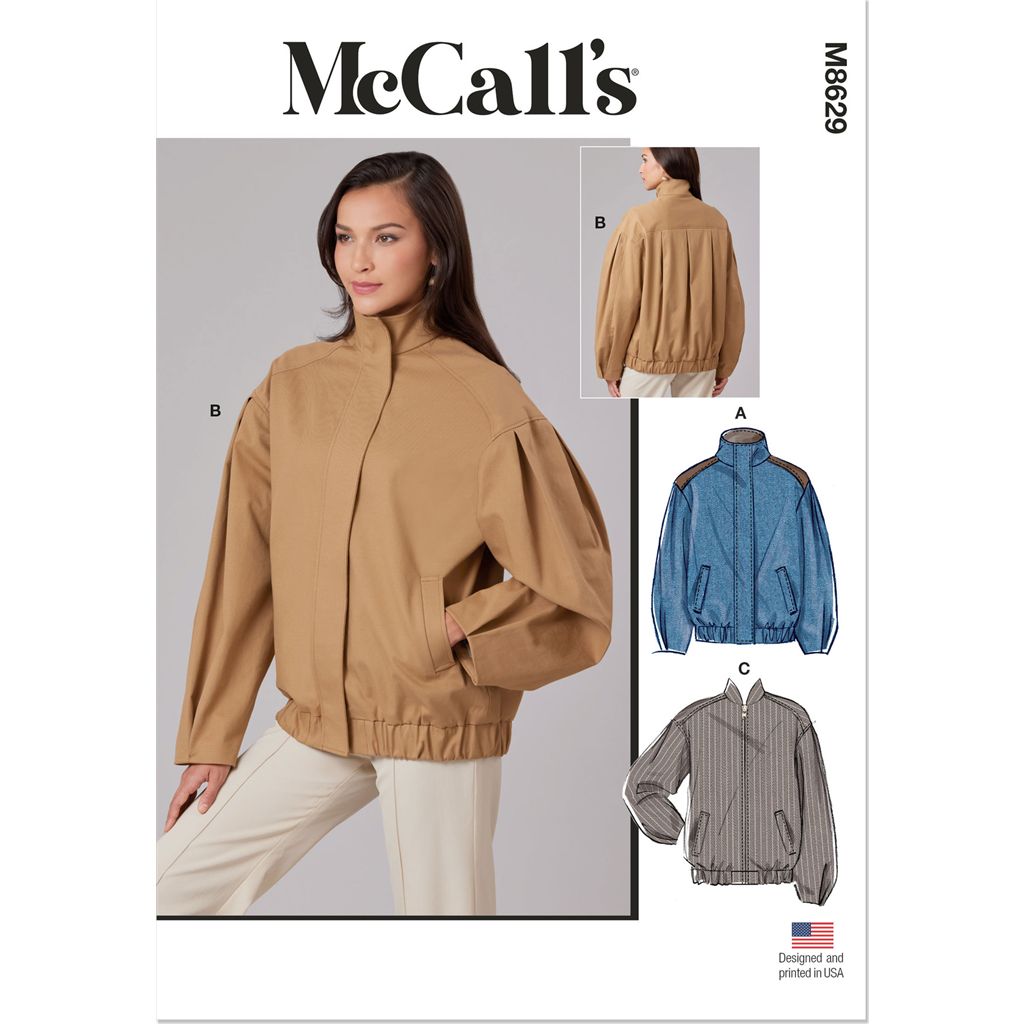 McCall's Pattern M8629 Misses Blouson Jacket with Neckline Variations 8629 Image 1 From Patternsandplains.com