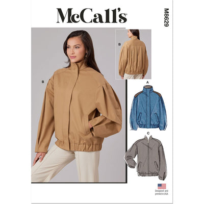 McCall's Pattern M8629 Misses Blouson Jacket with Neckline Variations 8629 Image 1 From Patternsandplains.com