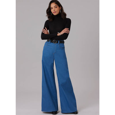 McCall's Pattern M8630 Misses Wide Leg Jeans in Two Lengths 8630 Image 2 From Patternsandplains.com