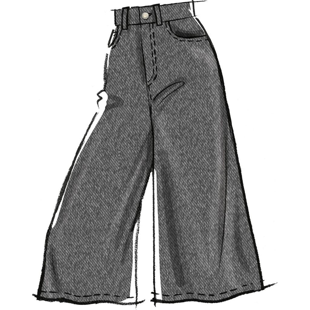 McCall's Pattern M8630 Misses Wide Leg Jeans in Two Lengths 8630 Image 3 From Patternsandplains.com