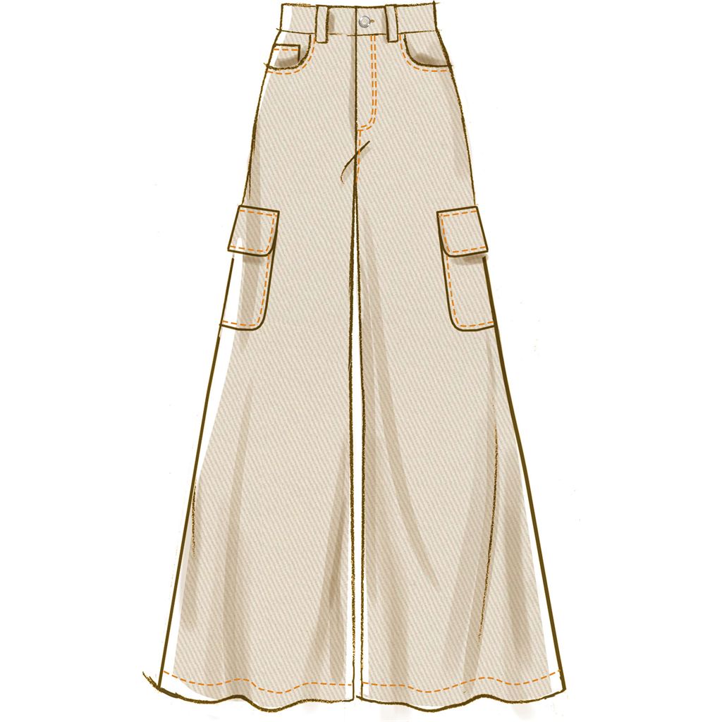 McCall's Pattern M8630 Misses Wide Leg Jeans in Two Lengths 8630 Image 4 From Patternsandplains.com