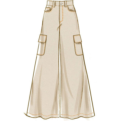 McCall's Pattern M8630 Misses Wide Leg Jeans in Two Lengths 8630 Image 4 From Patternsandplains.com