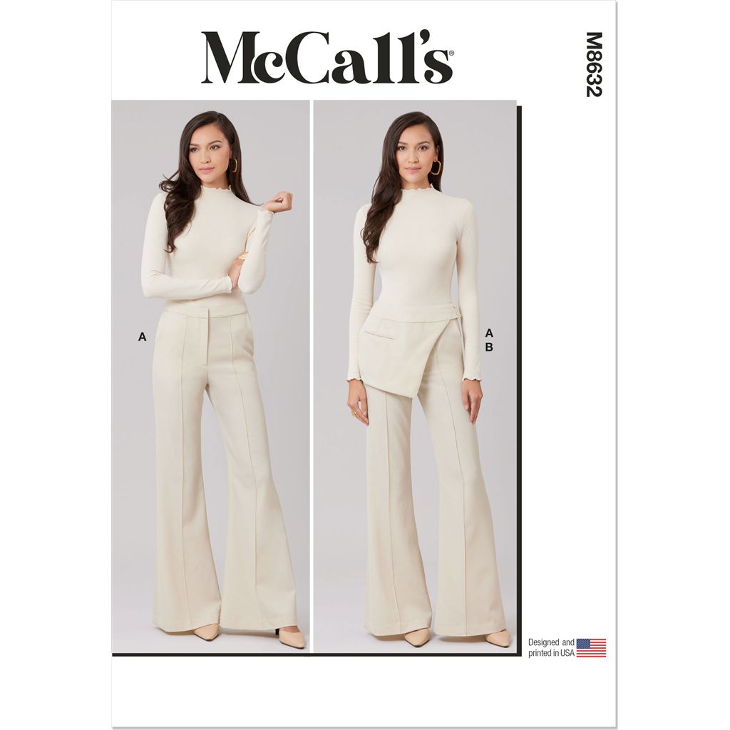 McCall's Pattern M8632 Misses Flared Pants and Belt with Pocket 8632 Image 1 From Patternsandplains.com