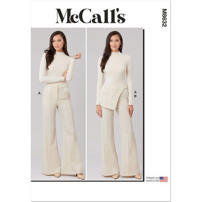 McCall's Pattern M8632 Misses Flared Pants and Belt with Pocket 8632 Image 1 From Patternsandplains.com
