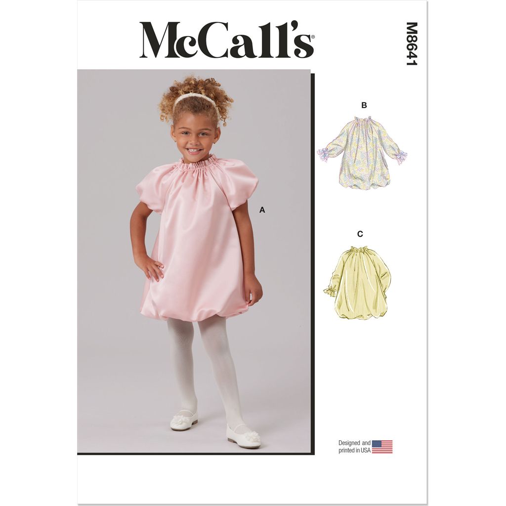 McCall's Pattern M8641 Childrens Bubble Dress with Sleeve Variations 8641 Image 1 From Patternsandplains.com