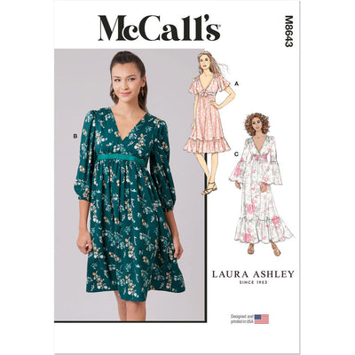 McCall's Pattern M8643 Misses Lined Dresses by Laura Ashley 8643 Image 1 From Patternsandplains.com