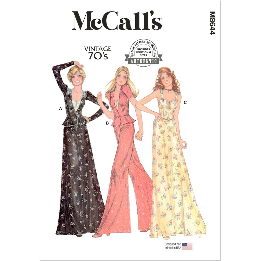 McCall's Pattern M8644 1970s Misses Jacket Tops Skirt and Pants 8644 Image 1 From Patternsandplains.com