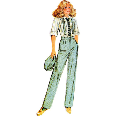 McCall's Pattern M8645 1970s Misses Overalls Pants and Blouse 8645 Image 2 From Patternsandplains.com