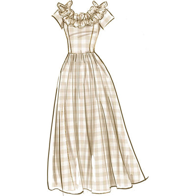 McCall's Pattern M8650 Misses and Miss Petite Ruffle Neck Midi Dress 8650 Image 4 From Patternsandplains.com
