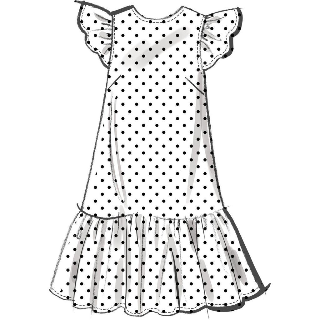 McCall's Pattern M8651 Misses and Miss Petite Drop Waist Mini Dress 8651 Image 4 From Patternsandplains.com