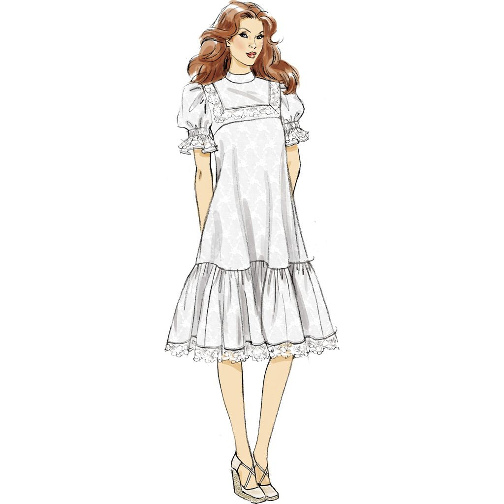 McCall's Pattern M8652 Misses High Yoke Dress in Two Lengths by Laura Ashley 8652 Image 3 From Patternsandplains.com