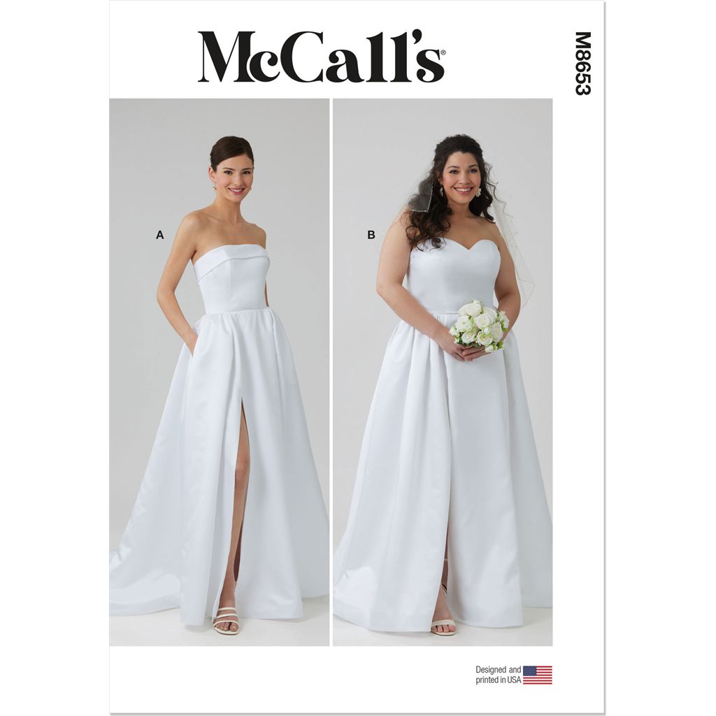 McCall's Pattern M8653 Misses and Womens Strapless Wedding Gown 8653 Image 1 From Patternsandplains.com