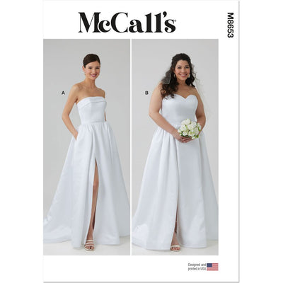 McCall's Pattern M8653 Misses and Womens Strapless Wedding Gown 8653 Image 1 From Patternsandplains.com