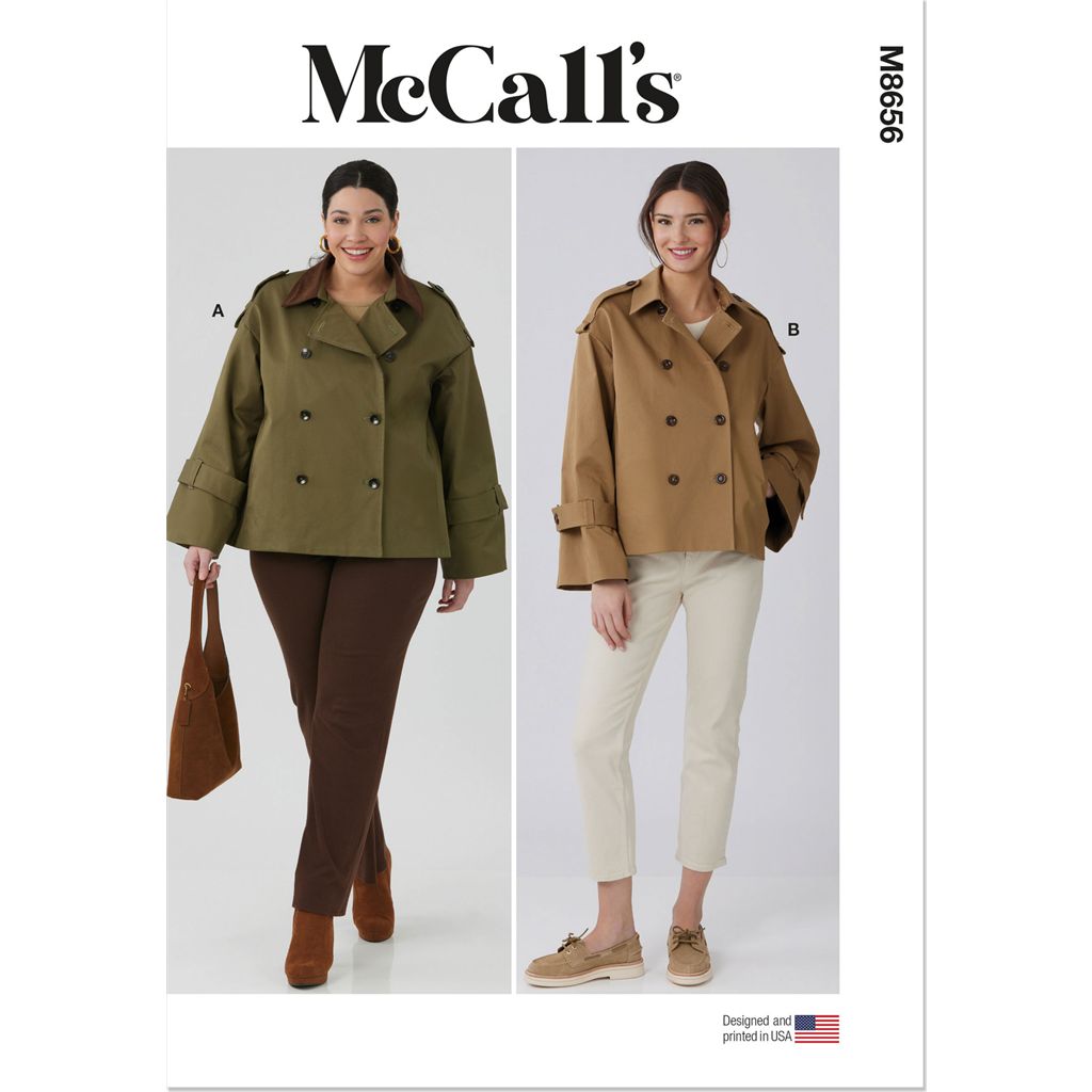 McCall's Pattern M8656 Misses and Womens Trench Jacket 8656 Image 1 From Patternsandplains.com