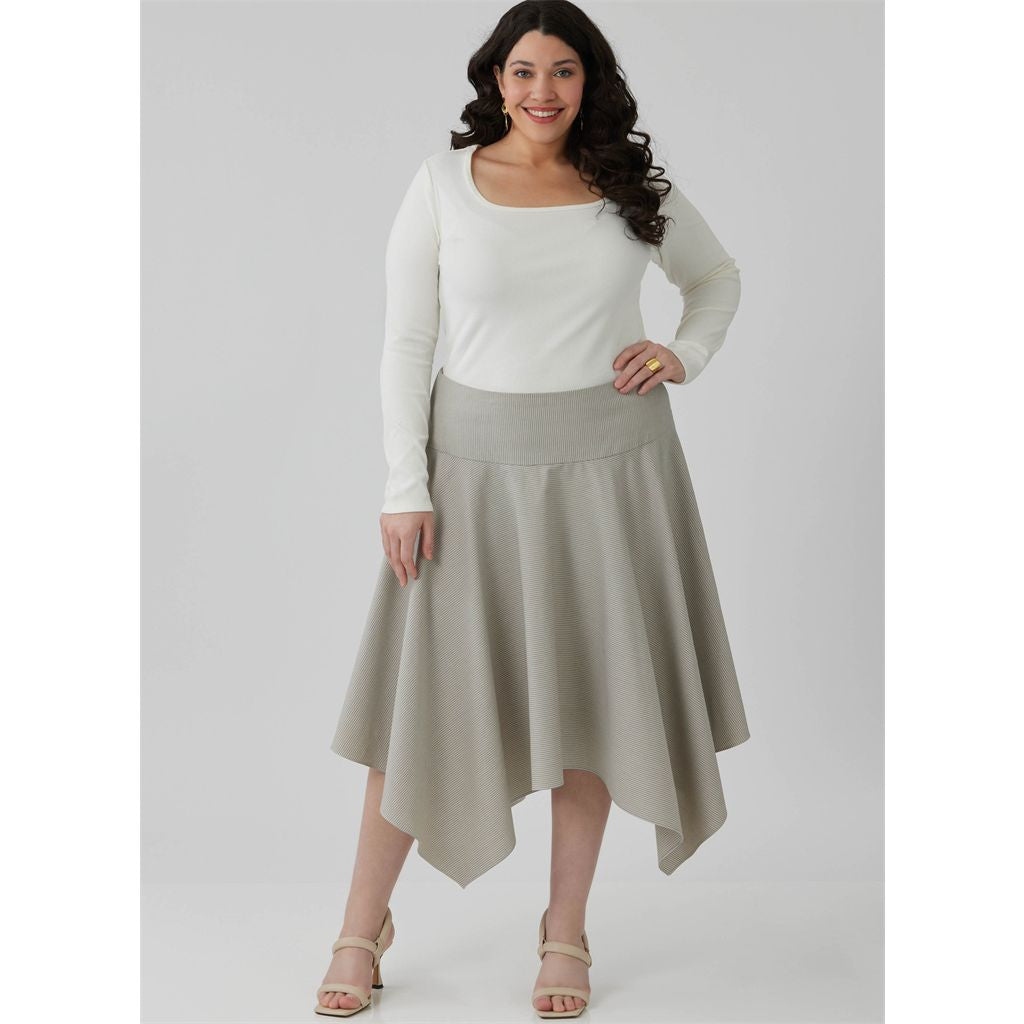 McCall's Pattern M8659 Misses and Womens Handkerchief Hem Skirt and Tie Belt 8659 Image 2 From Patternsandplains.com