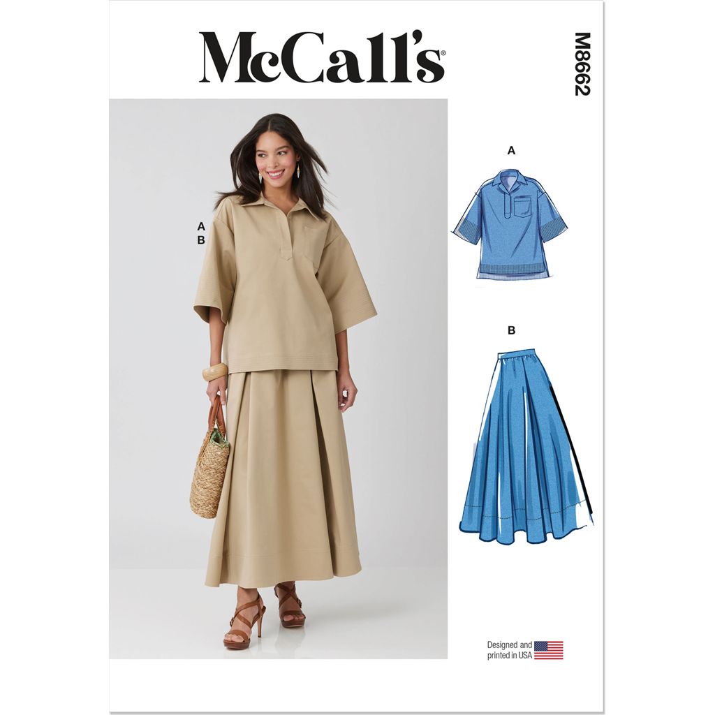McCall's Pattern M8662 Misses Top and Skirt 8662 Image 1 From Patternsandplains.com