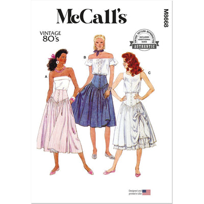 McCall's Pattern M8668 1980s Misses Skirts and Petticoat 8668 Image 1 From Patternsandplains.com