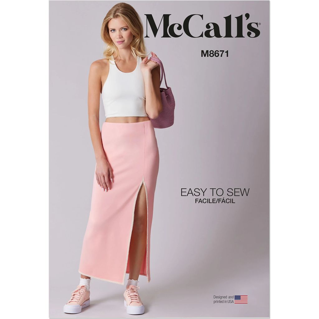 McCall's Pattern M8671 Misses Knit Midi Skirt 8671 Image 1 From Patternsandplains.com