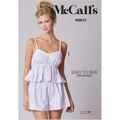 McCall's Pattern M8672 Misses Pajama Set 8672 Image 1 From Patternsandplains.com
