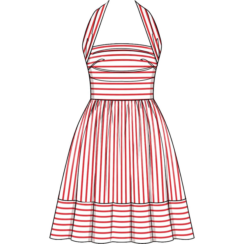 McCall's Pattern M8677 Misses Ruched Halter Dress in Two Lengths 8677 Image 3 From Patternsandplains.com