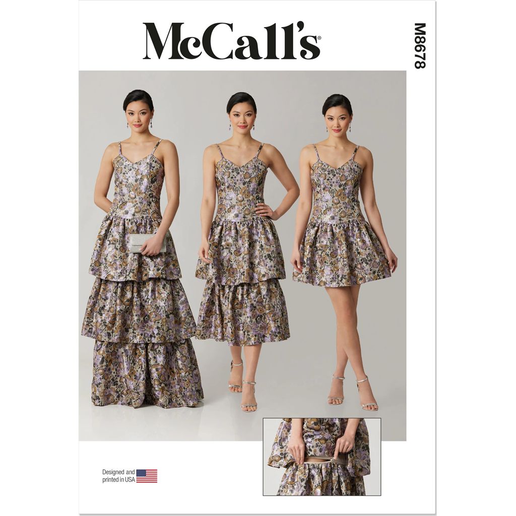 McCall's Pattern M8678 Misses and Miss Petite Dress with Detachable Tiered Skirt 8678 Image 1 From Patternsandplains.com