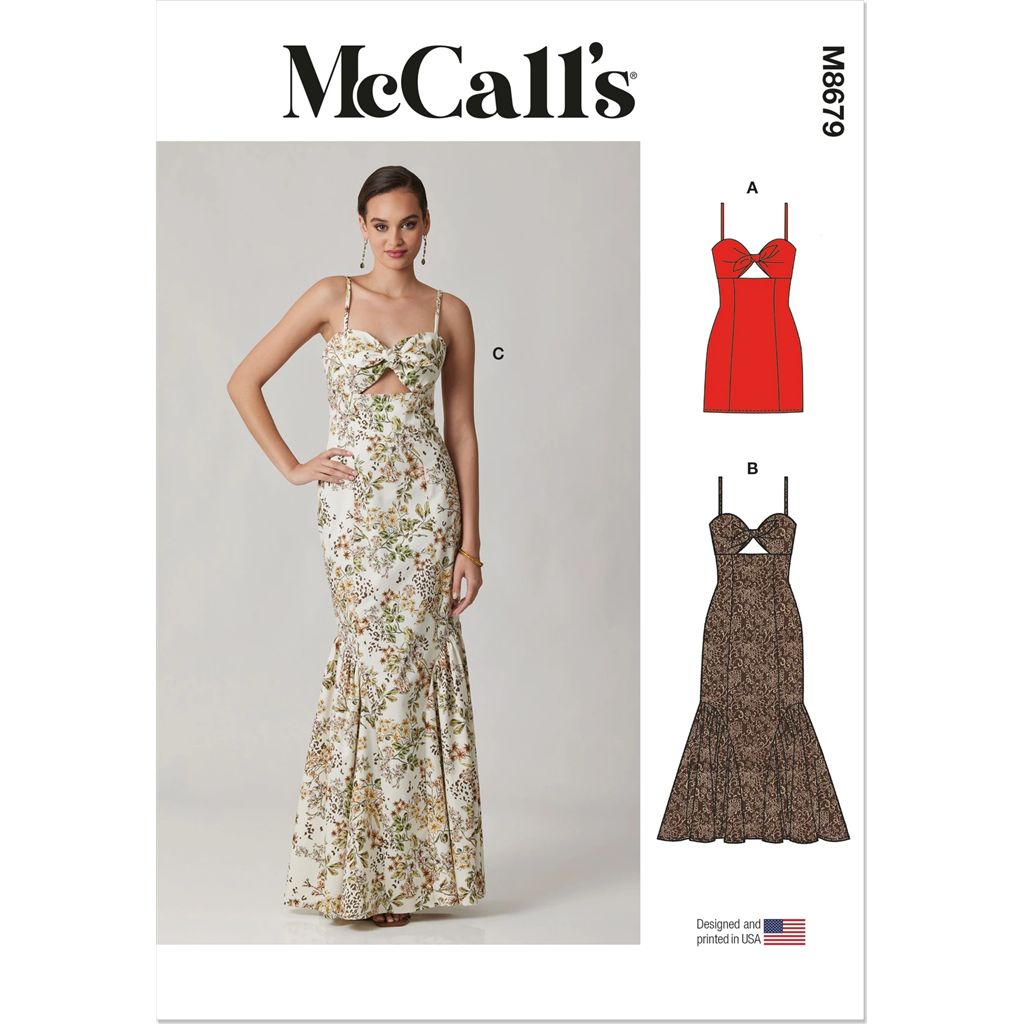 McCall's Pattern M8679 Misses Tie Front Cutout Dress 8679 Image 1 From Patternsandplains.com