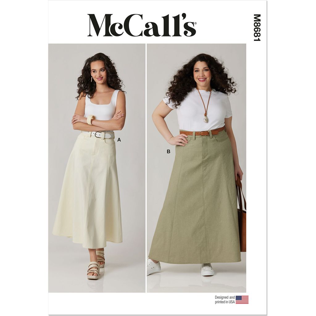 McCall's Pattern M8681 Misses and Womens Skirt in Two Lengths 8681 Image 1 From Patternsandplains.com