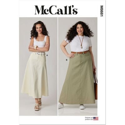 McCall's Pattern M8681 Misses and Womens Skirt in Two Lengths 8681 Image 1 From Patternsandplains.com