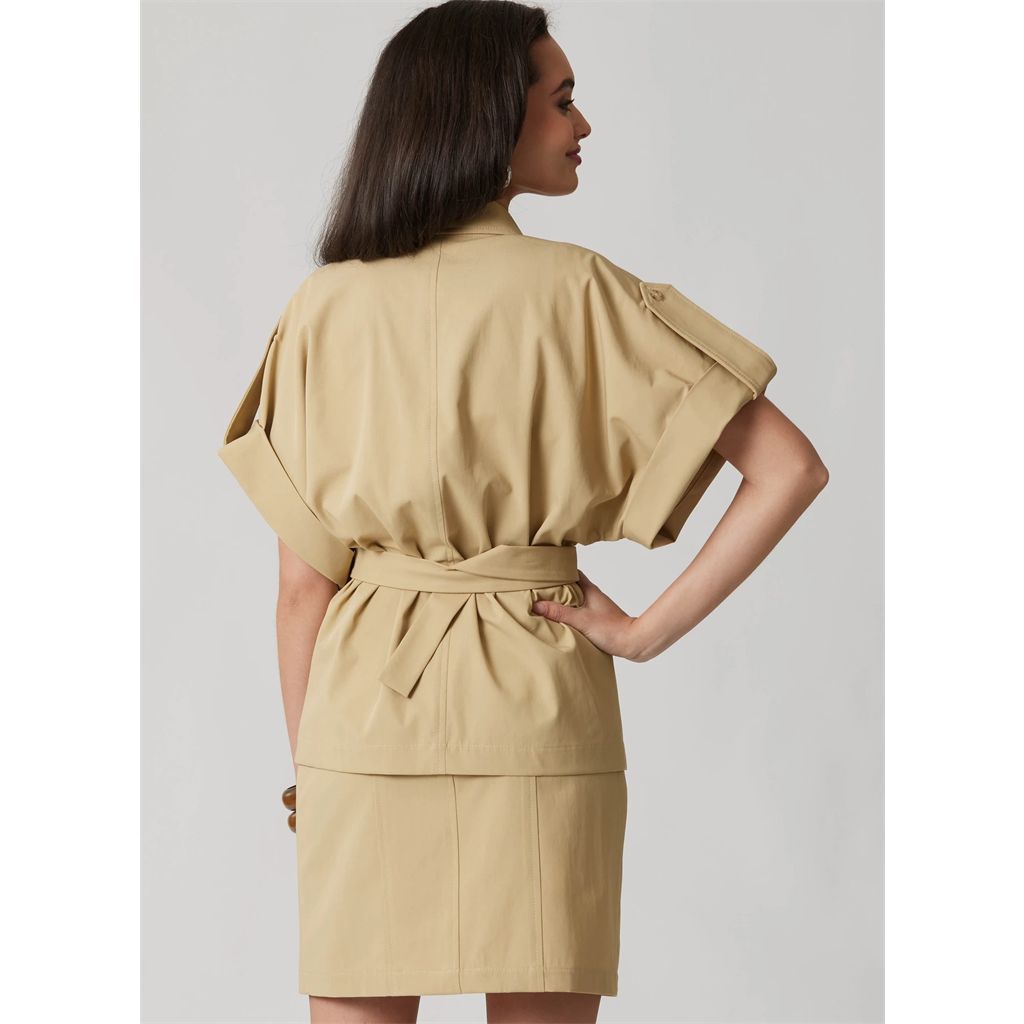 McCall's Pattern M8682 Misses Shirt with Belt and Wrap Skirt in Two Lengths 8682 Image 8 From Patternsandplains.com
