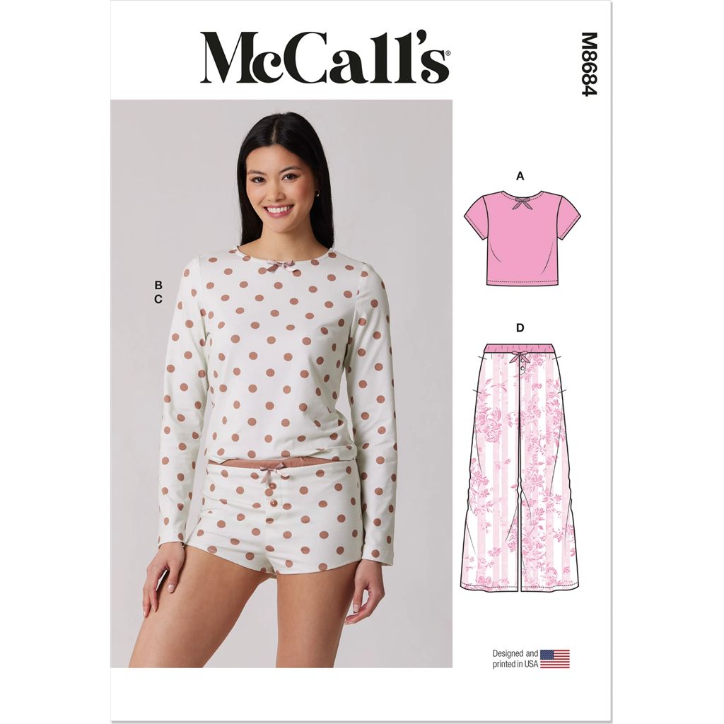 McCall's Pattern M8684 Misses Knit Pajamas 8684 Image 1 From Patternsandplains.com