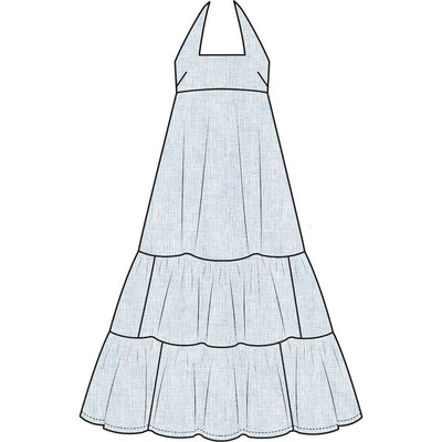 McCall's Pattern M8690 Misses Halter Dress in Two Lengths by Laura Ashley 8690 Image 3 From Patternsandplains.com