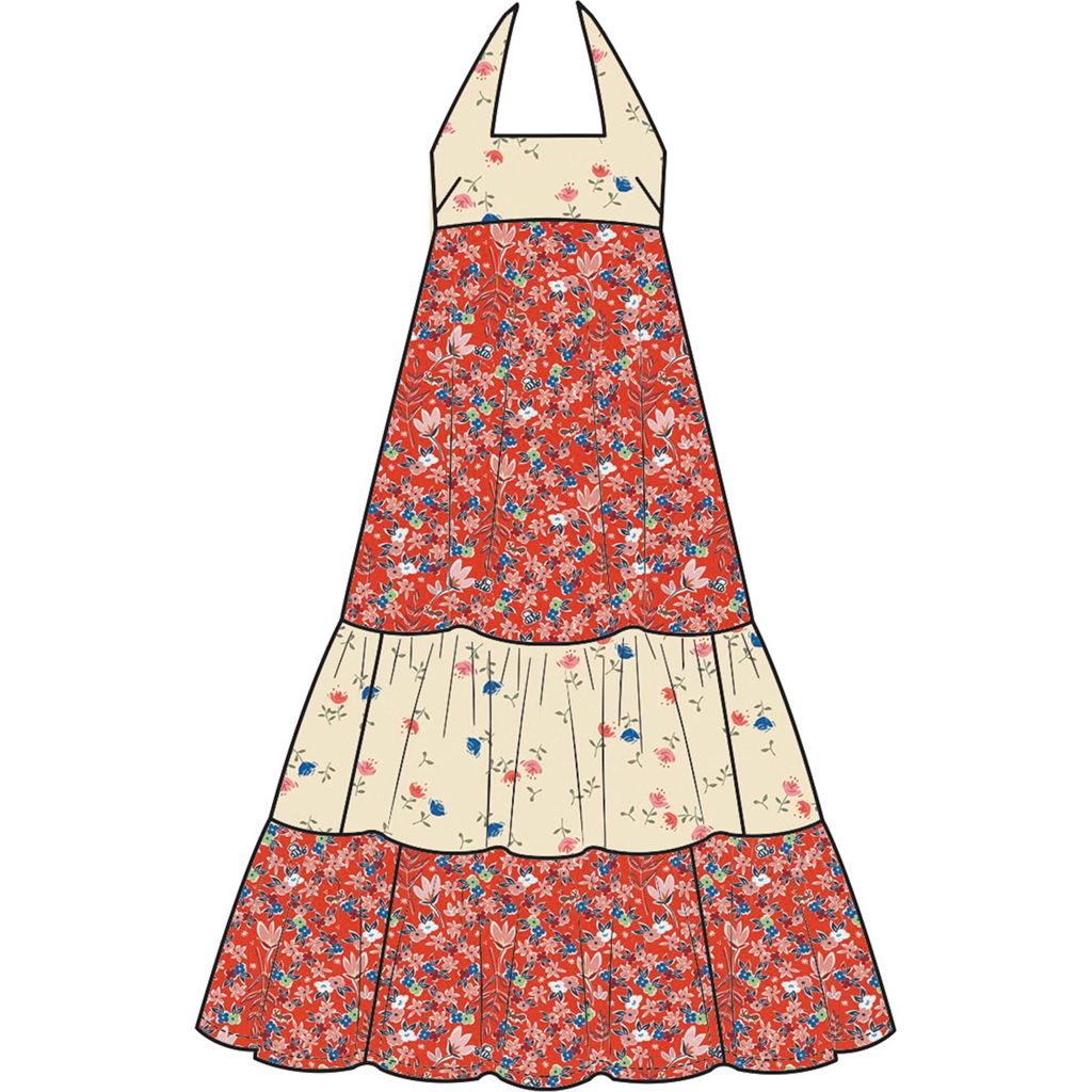 McCall's Pattern M8690 Misses Halter Dress in Two Lengths by Laura Ashley 8690 Image 4 From Patternsandplains.com