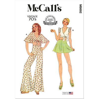 McCall's Pattern M8692 Misses and Miss Petite Top Pants and Shorts 8692 Image 1 From Patternsandplains.com