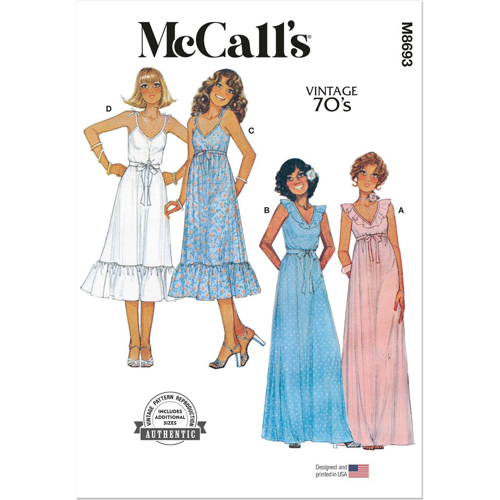 McCall's Pattern M8693 Misses Dress in Two Lengths 8693 Image 1 From Patternsandplains.com