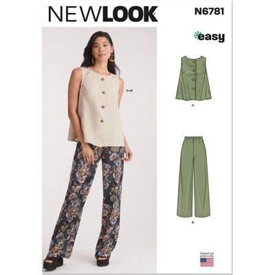 New Look Sewing Pattern N6781 Misses Top and Pants 6781 Image 1 From Patternsandplains.com