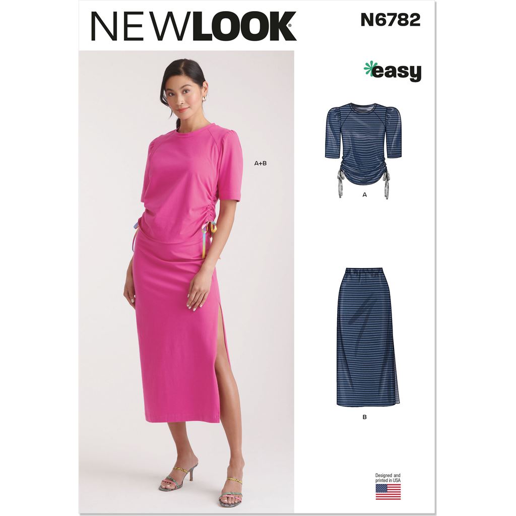 New Look Sewing Pattern N6782 Misses Knit Top and Skirt 6782 Image 1 From Patternsandplains.com
