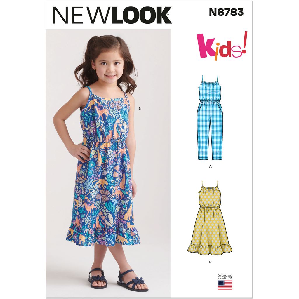 New Look Sewing Pattern N6783 Childrens Jumpsuit and Sundress 6783 Image 1 From Patternsandplains.com