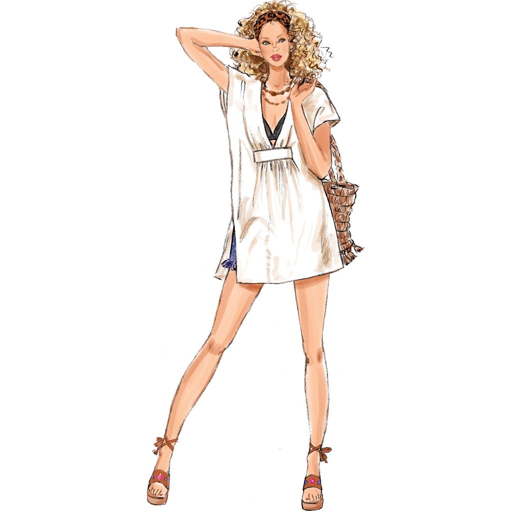 New Look Sewing Pattern N6795 Misses Caftan in Two Lengths 6795 Image 4 From Patternsandplains.com