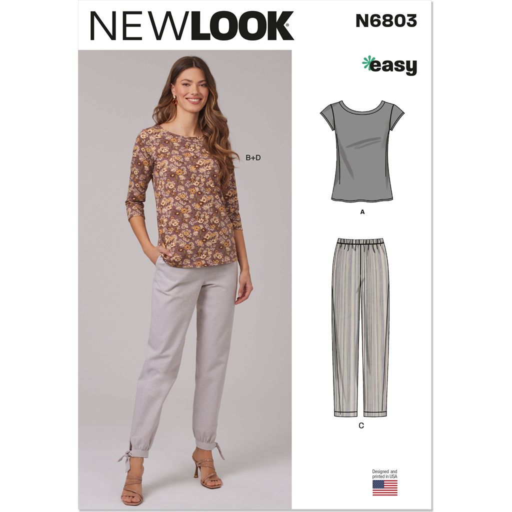 New Look Sewing Pattern N6803 Misses Knit Tops and Pants 6803 Image 1 From Patternsandplains.com