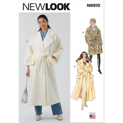 New Look Sewing Pattern N6810 Misses Coat with Belt in Two Lengths 6810 Image 1 From Patternsandplains.com