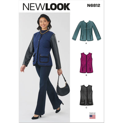 New Look Sewing Pattern N6812 Misses Jacket and Vest 6812 Image 1 From Patternsandplains.com